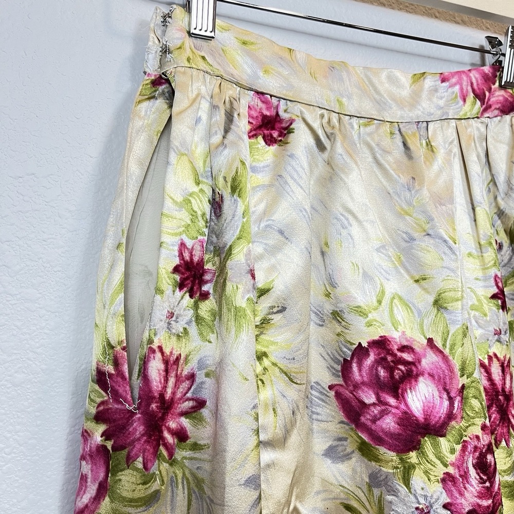 VTG Bergdorf Goodman Miss Bergdorf Floral Midi Skirt Romantic Cottagecore Rare - Picture 5 of 12
